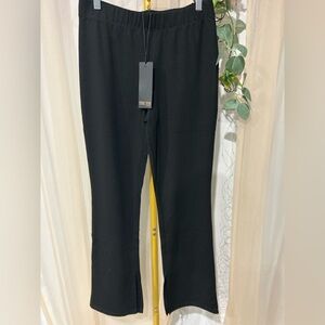 Truth by Republic Pull-On Flare Pants Slit Hem Stretch Career Chic Black NWT
